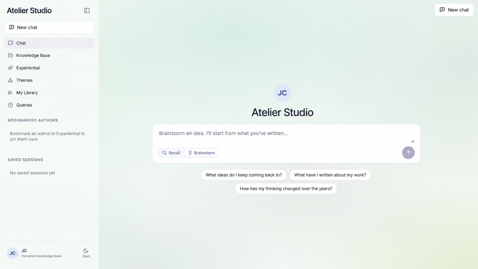 JC Personal RAG chat interface