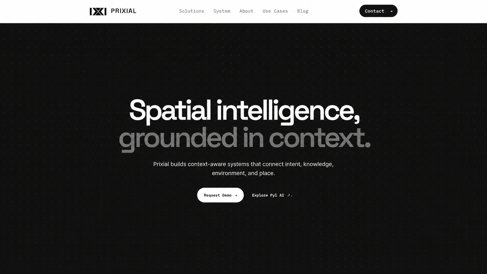 Prixial spatial intelligence homepage
